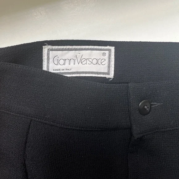 Gianni Versace Vintage Wool ArtDeco skirt black - Picture 6 of 7